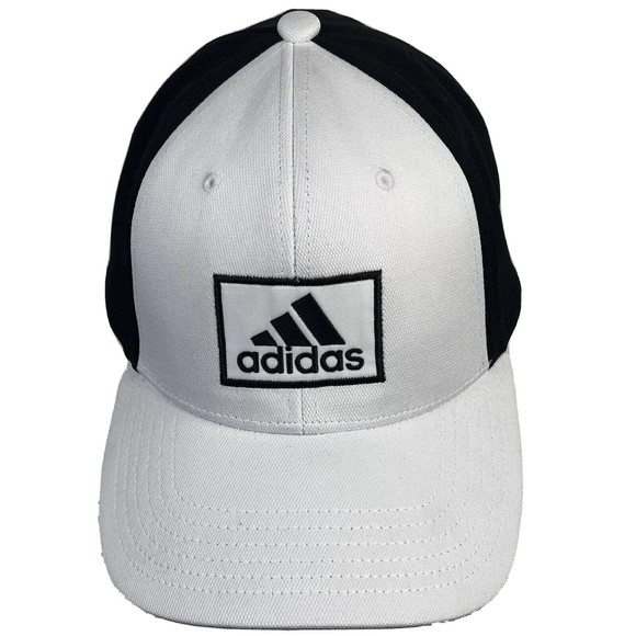 adidas Accessories Adidas Flex Logo Whiteblack Stretch Fit Baseball